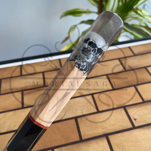 Handmade Chef <b>Knife</b> Stainless Steel Blade Wood Handle Skull Design Novelty <b>Kitchen</b> <b>Knife</b> Right Hand 8-9.9in Matte Finish - Product Image 5