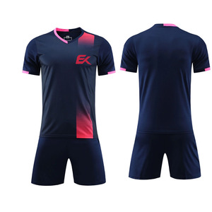 Conjunto de Camiseta de Fútbol Sublimada con Degradado Rosa Marino para Hombre, Manga Corta, Absorbe la Humedad, Ajuste Atlético, Uniforme de Fútbol - Product Image 1