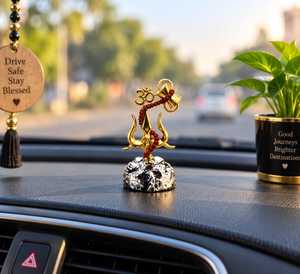 Murti Trishul en résine Mahadev pour la maison, le tableau de bord de la voiture et le bureau - Art religieux pour l'inauguration de la maison, idole du Dieu Shiva, Puja, méditation spirituelle - Product Image 5