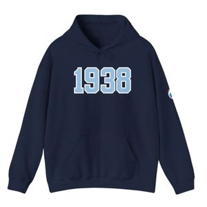 เสื้อฮู้ดดี้วาร์ซิตี้รุ่นปี 1938 แบบยูนิเซ็กส์ แขนยาว มีฮู้ด ปักลายปี พร้อมกระเป๋าจิงโจ้ สวมใส่สบาย - Product Image 2