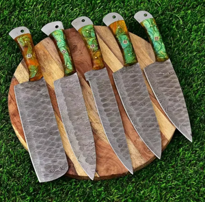 Juego de Cuchillos de Cocina Premium LEGACY BLADES OEM Personalizados de Damasco con Mango de Resina, Cuchillos de Chef Afilados como una Navaja, Colección de Regalo - Product Image 2