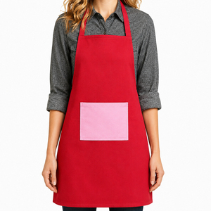 Optimum Quality 100% Cotton Kitchen Bib Apron Durable Breathable Knee Length New Style Plain Apron Exported India. - Product Image 1