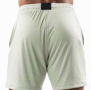 Shorts de bain pour hommes, couleur unie, taille mi-haute, élastiques, respirants, 100% polyester tricoté, décontractés, longueur courte - Product Image 2