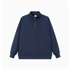 Sudadera con capucha y cremallera de algodón French Terry para mujer, diseño personalizado al por mayor, con estampado, en blanco, tipo quarter. - Product Image 3