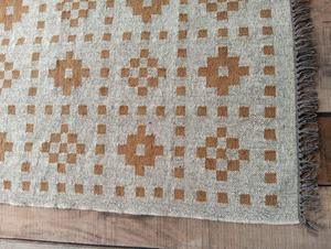Tapis Kilim Géométrique Rectangulaire Fait Main Tufté à la Main en Laine Écologique à Poil Moyen avec Dos en Latex Nettoyage Localisé Décoration de Salon - Product Image 2