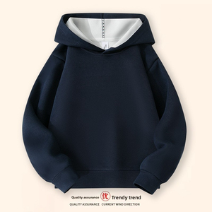 Sweat-shirt à capuche pour enfants Orange Kids, doublé, uni, ODM, manches longues, pull en coton mélangé, tricoté, décontracté, automne-hiver - Product Image 2
