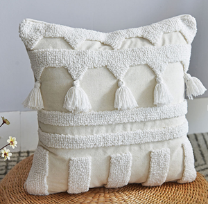 MODERN SANITATIONS Funda de cojín Boho cuadrada de mezcla de algodón/terciopelo/poliéster, lavable, con cierre oculto, decoración para el hogar - Product Image 1