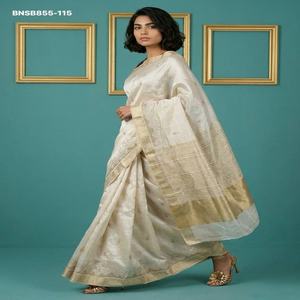 Colección Premium de Ropa Festiva, Elegante Conjunto de Saree y Blusa de Seda Tussar con Bordado, Moda Femenina de Fabricante - Product Image 1