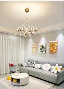 Lustre LED de luxe léger en forme de gypsophile, lampe à boule de verre, cadre en fer à intensité variable pour la maison, le salon, la salle à manger, le restaurant, intérieur - Product Image 5