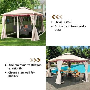 Gazebo o Pergola in Metallo a 2 Livelli Ventilato 3x3 Metri con Zanzariera per Esterni - Product Image 6
