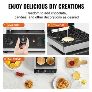 Macchina per Waffle Belgi Professionale 1750W Antiaderente, 4 Piastre in Acciaio Inox con Controllo della Temperatura - Product Image 6
