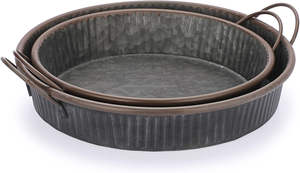 Navidad aluminio redondo Art Deco rústico decorativo estilo Industrial bandeja de servicio manijas mesa de centro decoración del hogar - Product Image 2