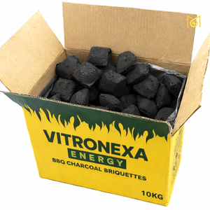 Briquettes de charbon de coco en coque de noix de coco à haute valeur calorifique, longue durée de combustion, faible teneur en cendres, pour l'exportation en vrac, pour barbecue et grillades en extérieur - Product Image 1