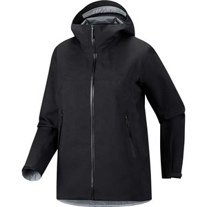 Chaqueta negra rígida para mujer con capucha y cremallera, chaqueta de montañismo para mujer, chaqueta rígida para esquí para mujer - Product Image 1
