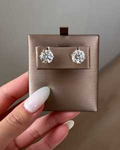 6Carat Diamond <b>Stud</b> <b>Earring</b> 14k 18k Solid Gold Round Lab Grown Prong Set Classic Luxury Everyday Wear Modern <b>Studs</b> Factory Price - Product Image 1