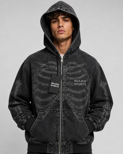 Sweat-shirts à capuche délavés pour hommes 100 % coton, pull-over d'hiver personnalisable, respirant, séchage rapide, faible MOQ - Product Image 5