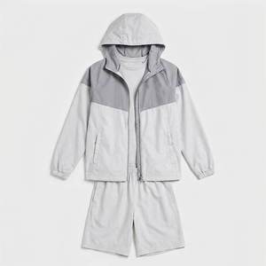 <b>Men</b> Custom Waterproof Hooded Windbreaker <b>Jacket</b> and Shorts Set <b>Summer</b> Jogging Sportswear - Product Image 4