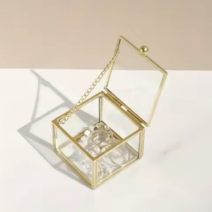 Ornamental Metal & Glass Jewelry <b>Box</b> Decorative <b>Trinket</b> Container for Rings Earrings Necklace Bracelet Home Display - Product Image 3