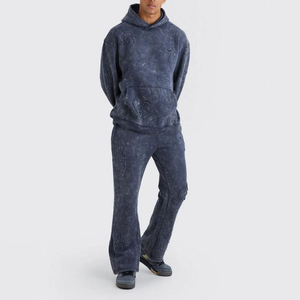 Men's <b>Hooded</b> Sweatshirt Set Solid Green Fleece Casual Winter Breathable Knitted Jogging Pants Full <b>Zip</b> Hoodie Long Sleeve new - Product Image 3