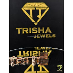 Bracelet en argent sterling 925 double tonalité haute brillance avec diamants de laboratoire VVS de qualité supérieure, bijoux de luxe pour hommes par Trisha Jewels - Product Image 6
