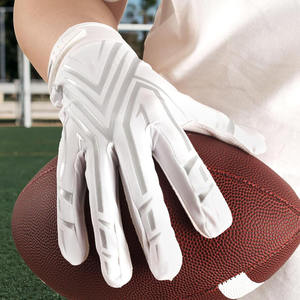 White Embossed Outdoor Sports Gloves Breathable Popular Style Football Equipment - Product Image 3