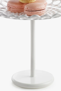 Soporte para Pastel Moderno de Metal Blanco con Patrón Recortado, Soporte Minimalista para Pastel con Recubrimiento de Polvo Blanco, Plato Hueco con Rejilla Cortada con Láser - Product Image 5
