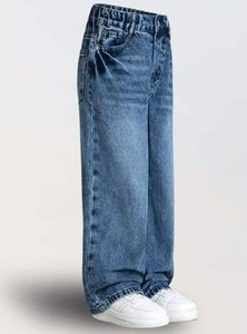 Pantalones Vaqueros de Mezclilla para Niños, Estilo Casual, Color Blanco Desgastado, Corte Holgado, Tallas Grandes, para Primavera y Otoño - Product Image 3