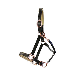 Harnais de cheval en cuir noir avec boucles dorées et sangles réglables pour l'équitation - Product Image 5