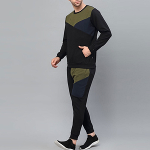 Ensemble de survêtement d'hiver pour homme grande taille, uni, respirant, léger, décontracté, manches longues, col rond, 2 pièces, 100% coton - Product Image 3