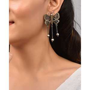 Pendientes Colgantes de Plata Meera Jaipur Titli Fashion - Product Image 3