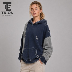 Custom <b>Women</b> Distressed <b>Hoodie</b> Crafted With Premium Materials <b>Soft</b> Fleece Interior And OEM ODM Private Label Manufacturing - Product Image 2
