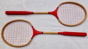 Unisex Customize All Sizes and Colours Wooden Badminton Racket Tennis With Gripy Soft Handle Hard <b>Netting</b> and Custom Logo - Product Image 4