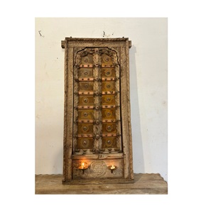 Ventana de Madera Maciza Tallada a Mano, Estilo Moderno Vintage, Decoración para el Hogar, Ecológica, Duradera y Versátil, para Sala de Estar, Dormitorio, Comedor - Product Image 1