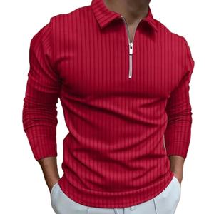 Nouveau 2025 – Chemise décontractée pour homme, automne-hiver, motif lettres, col à revers, sport et loisirs, fermeture éclair, manches longues, haute élasticité - Product Image 6