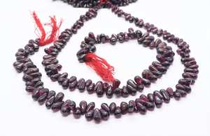 Cuentas de Granate Rojo Natural de Hyderabad AAA, Forma de Lágrima Lisa, Briolette de 4x6 MM, Cuentas de Granate Rojo Liso de 12 Pulgadas - Product Image 6