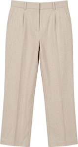 Pantalones de Mujer Color Caqui Personalizados, Corte Recto, Cintura Media, Largos, Casuales, de Oficina, Corte Regular, Transpirables, con Pliegues Delanteros - Product Image 3