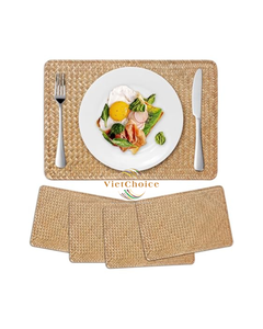 Best Price Style Rectangular Woven Bamboo Eco-Friendly Reversible <b>Placemats</b> Farmhouse Rustic Coasters Wipeable Table Pads - Product Image 1