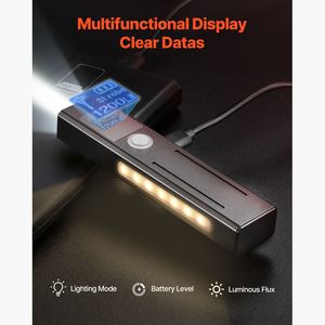 Torcia LED 3 in 1 ad Alta Luminosità, Design Piatto, Raggio Verde, Impermeabile IPX4, Corpo in Alluminio, Ricaricabile, Luce da Ufficio Pre-Flash - Product Image 6