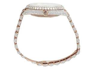 BOJ R.O.L.E.X.051 Montre Homme de Luxe à Quartz Analogique en Acier, Chiffres Romains, Moissanite Intégrale, 41MM, Résistance à l'Eau 3BAR, Style Hip Hop - Product Image 5