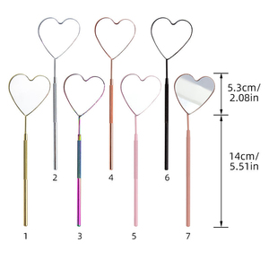 Wide-Lens Personalized Stainless Steel Handheld Lash Extension <b>Mirror</b> Zinc Alloy Finish Accurate Application Durable Daily Use - Product Image 6