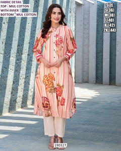 Ensemble Sharara en coton traditionnel Ivy Bloom pour tous les jours, longueur au sol, pour mariage et fête, séchage rapide - Product Image 4