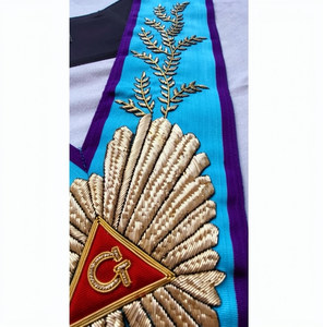 Collier de Maître Vénérable G Rite de Memphis-Misraim, Or massif, Or massif 224, Laurier et rayons - Product Image 2