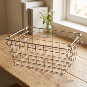 Cesta de Alambre Metálico Hecha a Mano con Asas, Cesta Decorativa de Almacenamiento de Tejido Abierto para Hogar, Cocina, Baño, Lavandería, Frutas y Decoración - Product Image 6