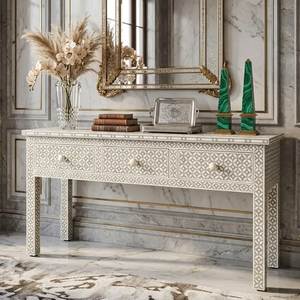 Modern Handmade Bone Inlay Console <b>Table</b> Decorative Accent Furniture For <b>Hallway</b> Entry And Living Areas - Product Image 4