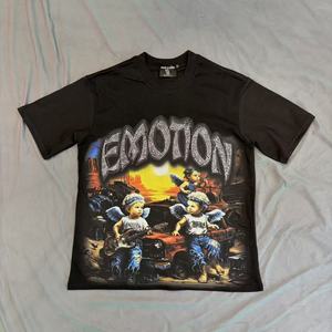 T-shirt unisexe surdimensionné en coton biologique 100% lourd, grande taille, impression personnalisée sur le devant, tricoté, écologique - Product Image 4