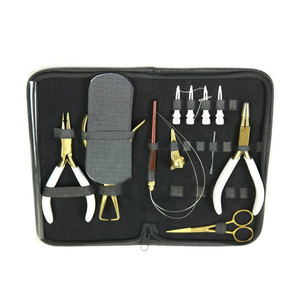 Kit d'accessoires professionnels pour extensions de cheveux, ensemble complet d'outils d'application et de coiffage avec pinces, aiguille à boucle, peigne - Product Image 2