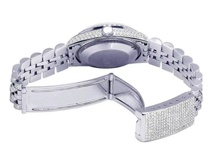 BOJ R.O.L.E.X.017 Montre Homme de Luxe à Quartz Analogique en Acier, Chiffres Romains, Moissanite Intégrale, 41MM, Résistance à l'Eau 3BAR, Style Hip Hop - Product Image 6