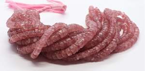 Cuentas Heishi de Cuarzo Fresa Natural AAA de 6 a 7 mm, Cuentas de Cuarzo Fresa Pulidas y Lisas para la Fabricación de Joyería - Product Image 5