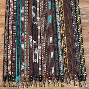 Correa de monedero de repuesto occidental de cuero mecanizado a mano personalizado de calidad extrema correa de cámara y guitarra con broches de latón antiguo - Product Image 4