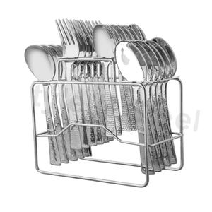 ที่ใส่ช้อนส้อมสำหรับโต๊ะอาหาร24ชิ้นพร้อมขาตั้งชุดเครื่องใช้ในครัวมีดช้อนส้อมรับประทานอาหาร - Product Image 1